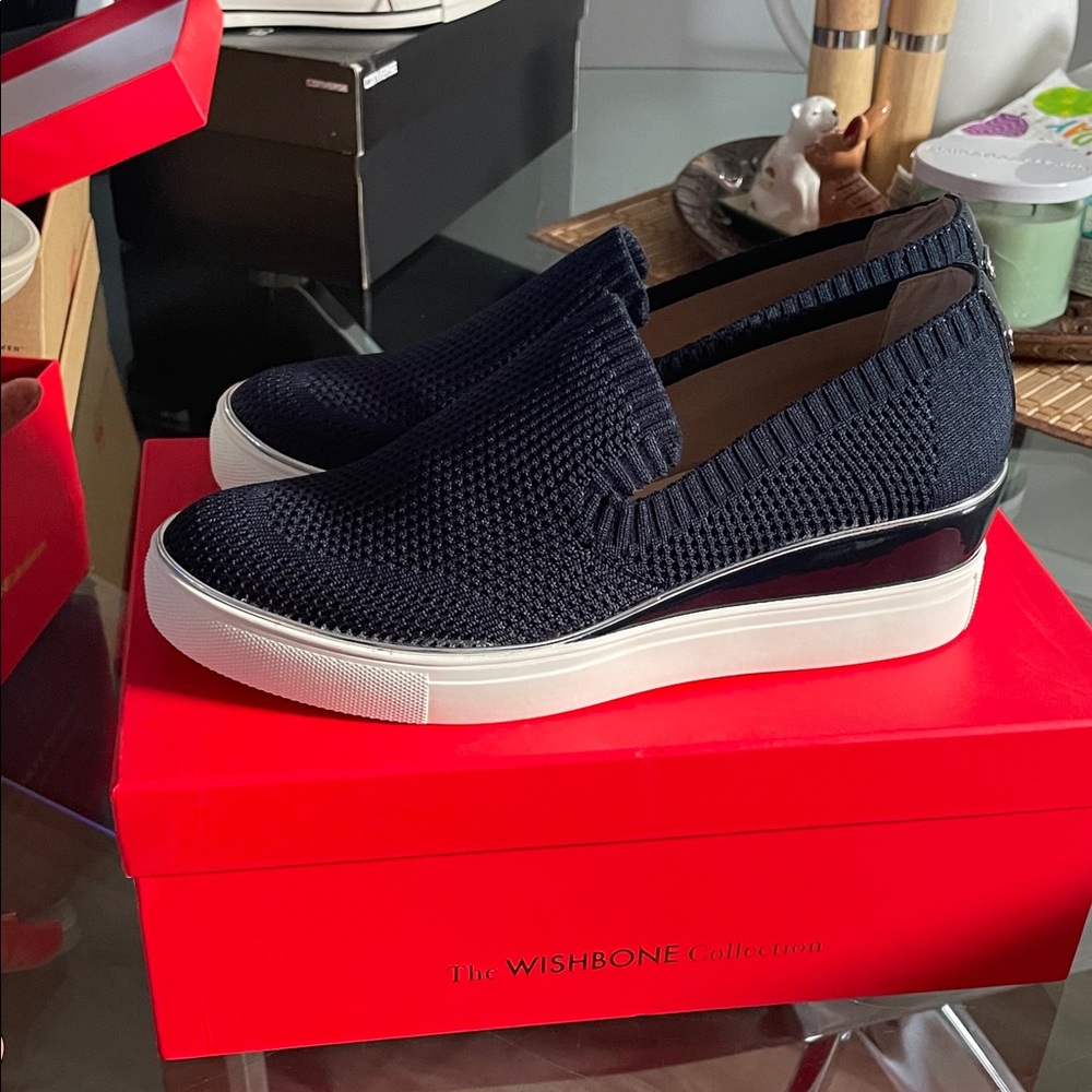 Wishbone Collection Navy Wedge Shoes